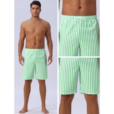 INSPIRE CHIC Men's Casual Summer Holiday Drawstring Waist Beach Striped Swimwear Shorts Light Green 36 — фото 4