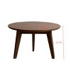 23" Wooden Round Coffee Table,End Table With Solid Oak Wood Tabletop,Minimalist Center Low Table For Apartment Living Room-Cuddlewood - 4 of 4