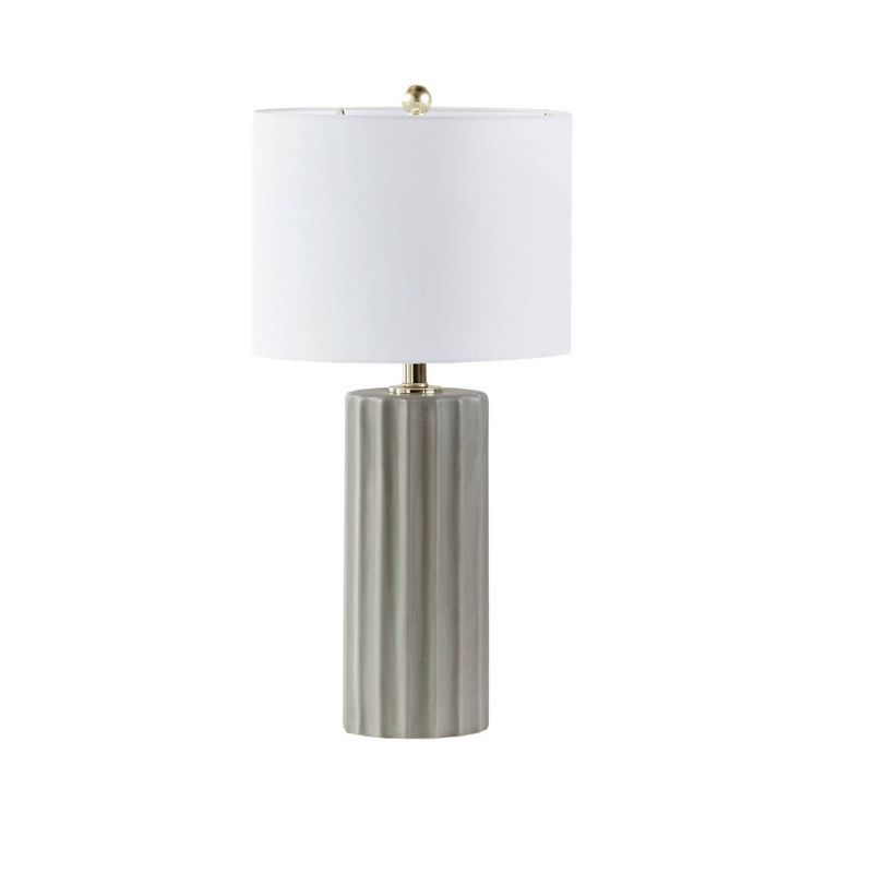 Tristan Ceramic Wood (Includes LED Light Bulb) Table Lamp with White Base and Cream Shade - Ink+Ivy, 3 of 8