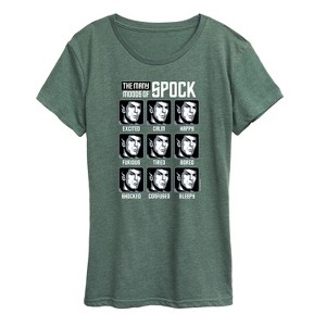 Women's - Star Trek - Spock Moods Short Sleeve Graphic T-Shirt - 1 of 4
