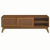 CAVINAS 59 Inch Rattan TV Stand for 65 Inch TV,Entertainment Cabinet with Sliding Doors & Solid Wood Feet,TV Console for Living Room - 3 of 4