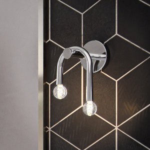 Urban Ambiance Luxury Mid-Century Modern Wall Sconce,  10''H x 6''W,  Brushed Nickel Finish, ULB2213 - 1 of 4
