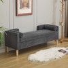NicBex Modern Rectangular Corduroy Ottoman Bench with 2 Pillow,Wide Storage Ottoman for Living Room,Bedroom - 2 of 4