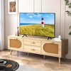 Costway Rattan TV Stand for 65-Inch TV 59" TV Console Cabinet Boho Entertainment Center - 4 of 4