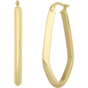 10k Yellow Gold 38mm Geometric Oval Hoop Earrings - 1 of 4