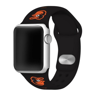 MLB Baltimore Orioles Apple Watch Compatible Silicone Band 38mm - Black