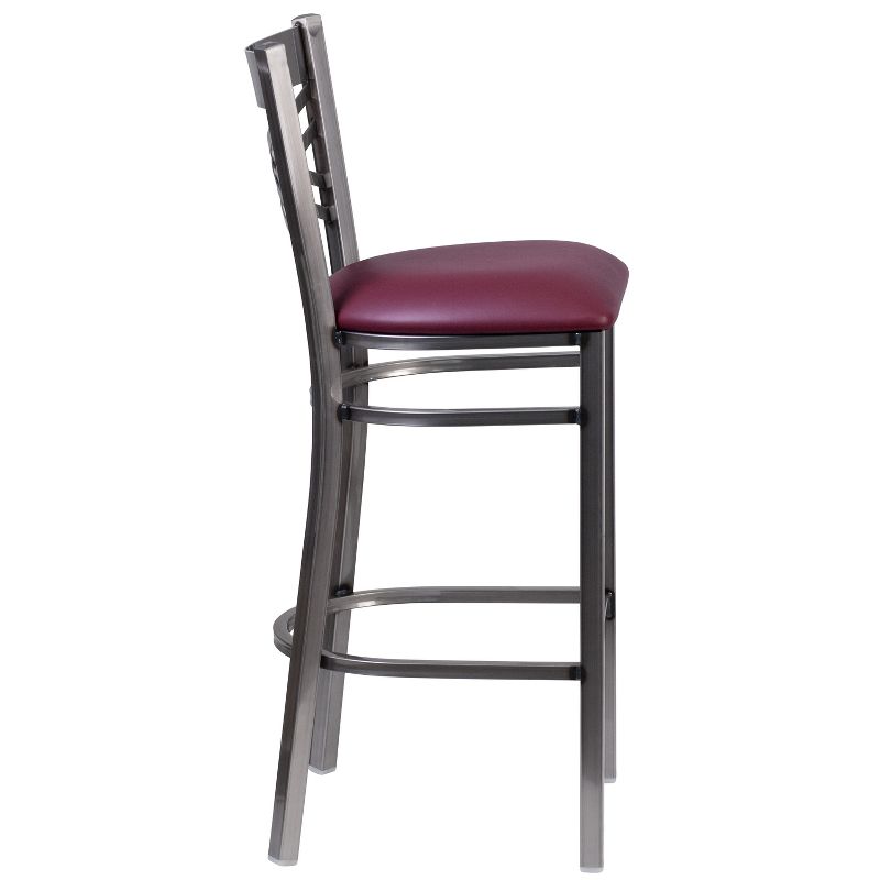 Emma and Oliver 2 Pack Clear Coated "X" Back Metal Restaurant Barstool, 4 of 7