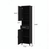 Sevobal Bathroom Storage Cabinets, Double Door Lockers with Drawer and Open Storage Shelf, Upright Storage for Bathroom, Black, 15.74"*11.8"*64.96" - 4 of 4