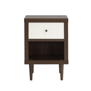 NicBex Modern Wooden Nightstand Bedside Table with Drawer and Bottom Open Shelf for Bedroom and Living Room - 1 of 4