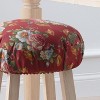 Ellis Bella Rose Stylish Medium Scale Printed Floral Pattern Elastic Bottom Edge Barstool Cover 13"x13" Red - 3 of 4