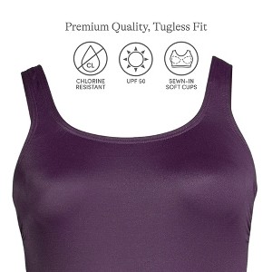 Lands' End Women's Mastectomy Chlorine Resistant Tugless One Piece Swimsuit Soft Cup - 1 of 3