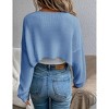 Clearlove Women's Open Front Knit Crop Cardigan Bolero Sweater Long Sleeve Shrug for Dress - 4 of 4