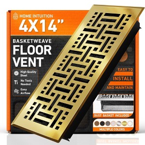 Basketweave Floor Register Vent with Mesh Cover Trap - 1 of 4