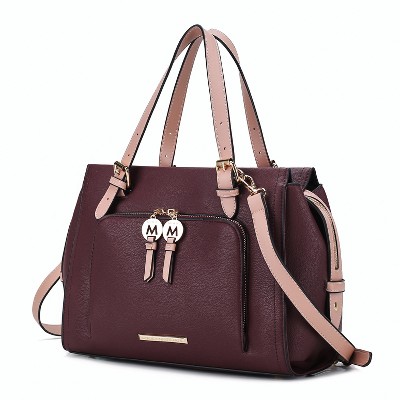 MKF Collection Elise Vegan Leather Color-block Women’s Satchel Bag by Mia K