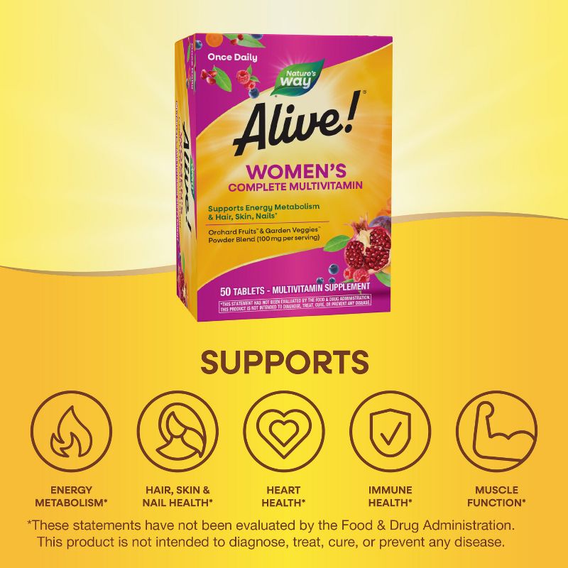 Nature&#39;s Way Alive! Women&#39;s Complete Multivitamin Tablets - 50ct, 6 of 12