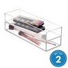 iDESIGN Clarity Drawer Organizer Kitchen Organization Silverware Spatula Gadget Clear: Plastic Utensil Storage, 12"x4"x2" - 2 of 4