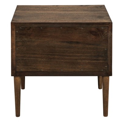 Modern Kisper Dark Brown Wood End Table with Storage