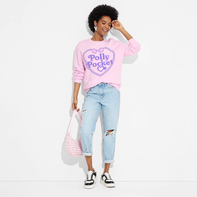 Women's Polly Pocket Graphic Sweatshirt - Pink, 3 of 6