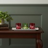 HomeRoots Set of Four Red Green And White Glass Christmas Tabletop Candle Holders - 2 of 4