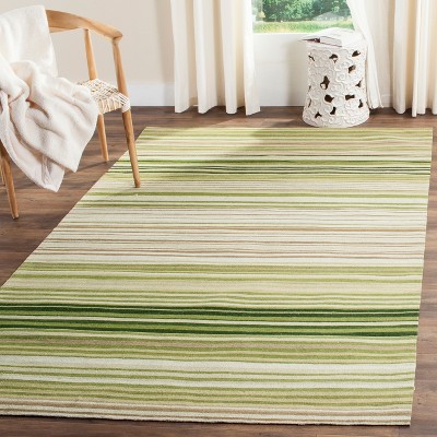 Marbella Green Wool Flat Woven 5' x 8' Area Rug