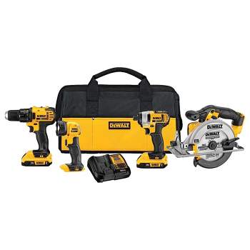 DeWalt 20V MAX Brushless Motor Compact Drill/Driver, Impact Driver, Circular Saw, and LED Light Combo Kit with Lithium-Ion Battery Pack