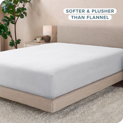 Queen White Polar Fleece Deep Pocket Fitted Sheet