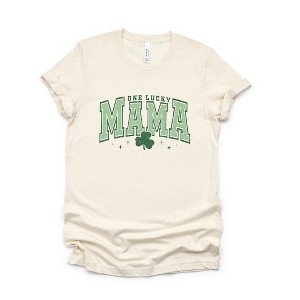 Simply Sage Market Women's Lucky Mama Varsity Clover Short Sleeve Graphic Tee - 1 of 4