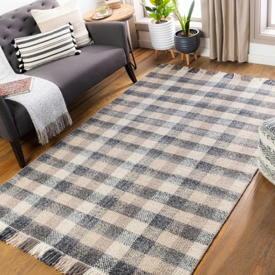 Hauteloom Chilliwack Gray Plaid Wool Rug