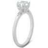 Pompeii3 1.05 Ct Diamond Engagement Ring Vintage Accent 14k White Gold 8 Prong - 2 of 4