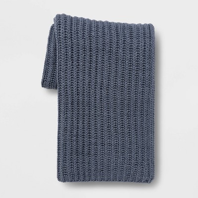 Chunky Knit Throw Blanket Blue - Threshold™