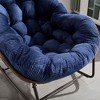 Lyngins Oversized Egg-Shaped Rattan Rocking Chair, Padded Cushion Rocker Recliner Chair Outdoor, Ergonomic Curved Design Reading Chair/Accent Chair - 4 of 4