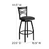 Emma and Oliver Black "X" Back Swivel Metal Restaurant Dining Barstool - image 4 of 4