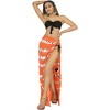 LA LEELA Women's Long Beachwear Swimsuit Vacation Pareo Sarong Swimwear Wrap Cover up Wraps One Size Orange, Tie Dye Design - 4 of 4