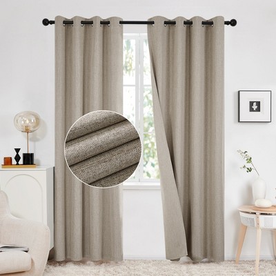 Deconovo Linen Blackout Curtains 2 Panels – Grommet Top, OEKO-TEX