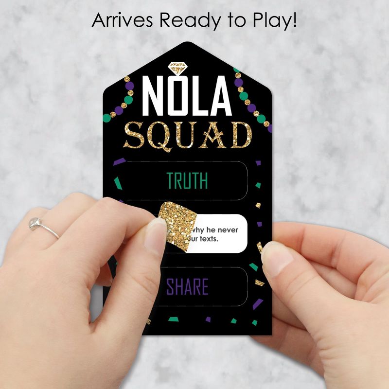 Big Dot of Happiness NOLA Bride Squad - New Orleans Bachelorette Party Game Pickle Cards - Truth, Dare, Share Pull Tabs - Set of 12, 2 of 6
