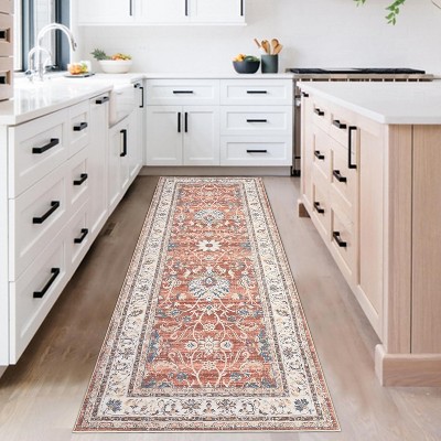 coucheta Multi-size Washable Area Rugs for Living Room, Oriental Vintage Soft Non Slip Stain Resistant Accent Carpet, for Bedroom, Dining, Office