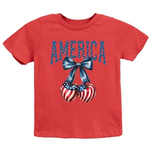 The Juniper Shop America Flag Cherries Coquette Youth Short Sleeve Tee - 1 of 4