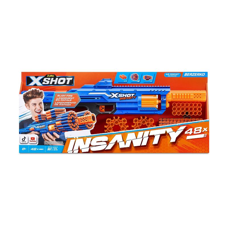 Zuru X-Shot Insanity Berzerko Foam Blaster with 48 Darts, 3 of 8