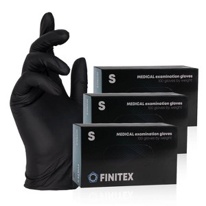 FINITEX Black Disposable Nitrile Gloves – 100, 300 & 1000 PCS, 5mil Powder-Free Latex-Free Disposable Medical Exam Cleaning Food Prep Gloves - 1 of 4