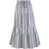 Collections Etc Striped Tiered Pull-On Elasticized Drawstring Waist Skirt - 4 of 4