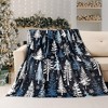Christmas Throw Blanket Winter Snowflake Christmas Tree Blankets Ultra Soft Farmhouse Pine Tree Flannel - 3 of 4