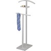 Kings Brand Furniture - Metal Suit Valet Stand, Clothes Rack, Clothing Organizer, Jacket Hanger, and Shelf (White) - 3 of 4