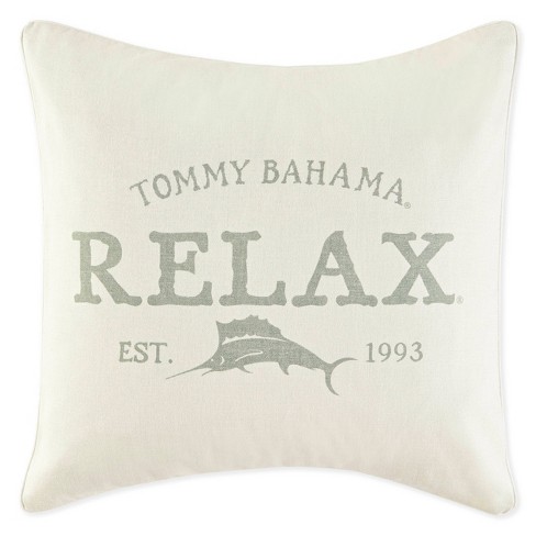Relax By Tommy Bahama 18 X18 Square Decorative Throw Pillow Gray