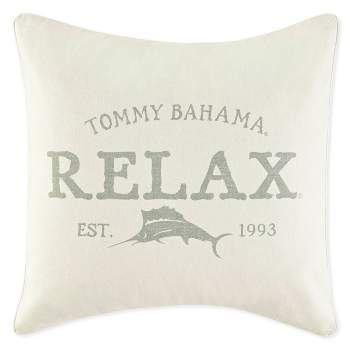 18"x18" Square Decorative Throw Pillow Gray - Tommy Bahama