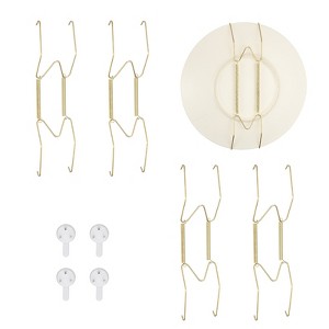 Unique Bargains Stainless Steel Invisible Wall U-shaped Plate Hangers with Traceless Nail 4 Pcs - 1 of 4