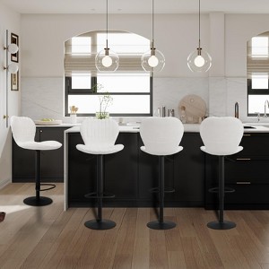 Bar Stools with High Backrest Adjustable Swivel Bar Stools,4 Packs, Soft Cushioned Chairs Modern Barstools for Dining Room Counter Height - 1 of 4