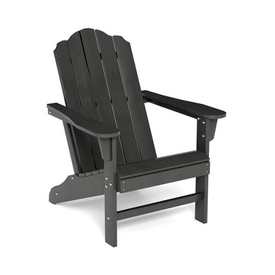 HDPE Adirondack Chair, Wood Texture Patio Furniture, Outdoor Lawn Chair for Garden Backyard Deck Poolside