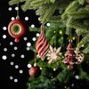 92pc Alluring Large Christmas Ornament Set, Unique Red Green and Gold Bauble Charms and Snow Covered Trees with Dark Red Tree Topper| OrnamentallyYou - 2 of 4