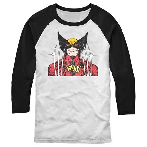 Men's Marvel Wolverine Vintage Snikt Baseball Tee - 1 of 4
