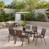 XINGHANZHENXUAN 7 Pieces Patio Dining Set, Plastic Chair and Steel Table Outdoor Set, Plastic Chairs and Table Set for Garden Patio - 3 of 4